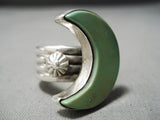 One Of The Msot Unique Vintage Native American Navajo Royston Half Moon Sterling Silver Ring-Nativo Arts