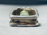 Native American Stunning Vintage Apache Peridot Sterling Silver Thick Heavy Ring-Nativo Arts