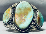 Best 136 Gram 3 Stone Royston Turquoise Vintage Native American Navajo Sterling Silver Bracelet-Nativo Arts