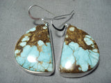 Phenomenal Navajo Native American 8 Turquoise Sterling Silver Earrings-Nativo Arts