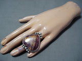 Fabulous Navajo Purple Spiny Oyster Sterling Silver Ring Native American-Nativo Arts