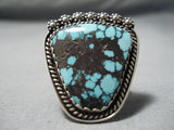 Extremely Rare Turquoise Vintage Native American Navajo Sterling Silver Ring-Nativo Arts