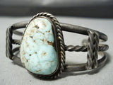 Rare Vintage Native American Navajo Dry Creek Turquoise Sterling Silver Bracelet Old-Nativo Arts