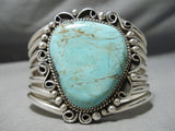 Breathtaking Vintage Native American Navajo #8 Turquoise Mine Sterling Silver Bracelet Old-Nativo Arts
