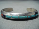 Marvelous Native American Navajo Turquoise Sugulite Coral Sterling Silver Bracelet-Nativo Arts