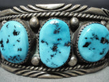 Superior Vintage Native American Navajo Sleeping Beauty Turquoise Sterling Silver Bracelet Old-Nativo Arts