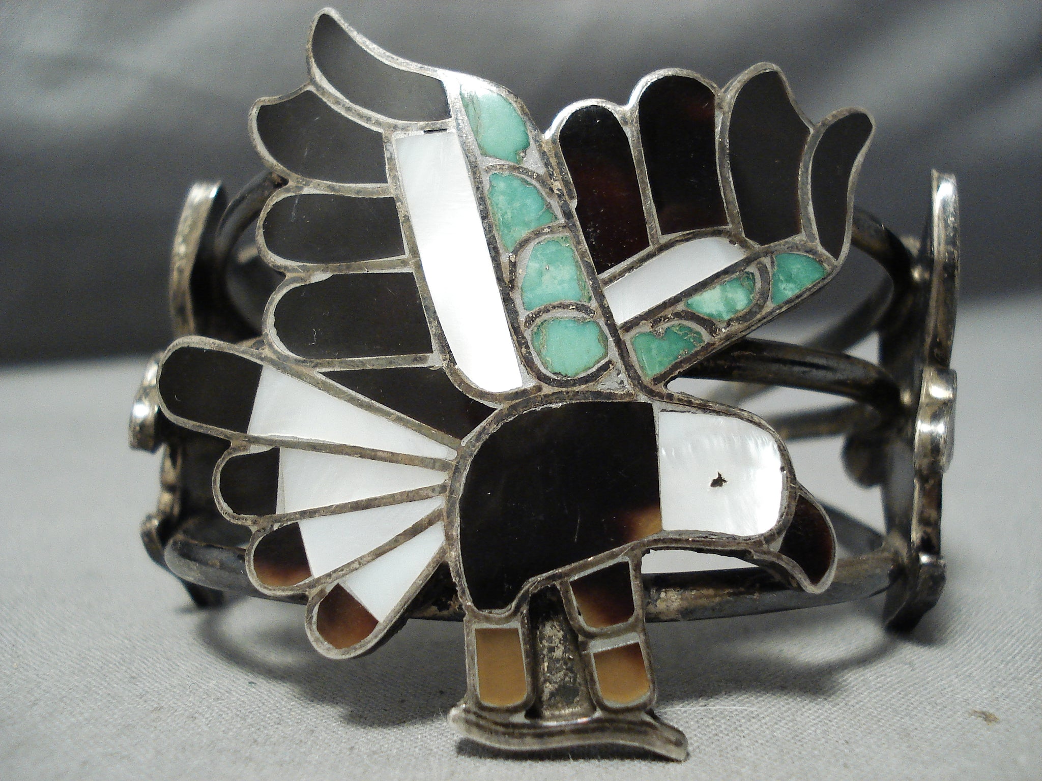 Museum Vintage Zuni Native American Eagle Turquoise Sterling Silver Br –  Nativo Arts