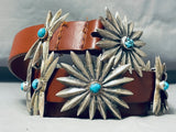 Star Light Star Bright Vintage Native American Navajo Turquoise Sterling Silver Concho Belt Old-Nativo Arts