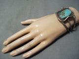 Rare Slithering Snake Vintage Native American Navajo Royston Turquoise Sterling Silver Bracelet-Nativo Arts