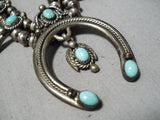 Important Vintage Native American Navajo Helen Long Turquoise Sterling Silver Necklace Old-Nativo Arts