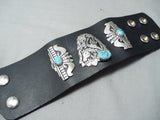 rich singer Native American Navajo Sleeping Beauty Turquoise Sterling Silver Bowguard-Nativo Arts