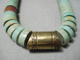 Native American Important Authentic Vintage Santo Domingo Tony Aguilar Sr Turquoise Necklace-Nativo Arts