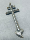 Incredible Vintage Native American Navajo Sterling Silver Cross Pendant-Nativo Arts