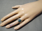 Important Female Artist Native American Navajo Turquoise Sterling Silver Ring-Nativo Arts