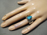 Important Jeanette Dale Vintage Native American Navajo Turquoise Sterling Silver Ring-Nativo Arts