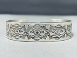 Thick 100+ Gram Vintage Native American Navajo Signed Sterling Silver Solid Bracelet-Nativo Arts