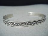 Exquisite Signed Vintage Native American Navajo Sterling Silver Bracelet-Nativo Arts