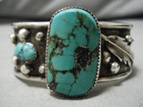 Quality Vintage Native American Navajo Spiderweb Turquoise Sterling Silver Bracelet Old-Nativo Arts