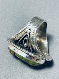 Native American The Most Intricate Hand Carved Jasper Sterling Silver Chief Head Ring-Nativo Arts