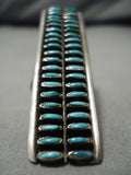 Fabulous Vintage Zuni Native American Sterling Silver Needle Turquoise Ring-Nativo Arts