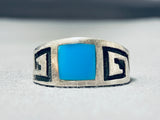 Marvelous Vintage Native American Hopi Sleeping Beauty Turquoise Sterling Silver Ring-Nativo Arts
