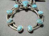 Carico Lake Turquoise Native American Sterling Silver Squash Blossom Necklace-Nativo Arts