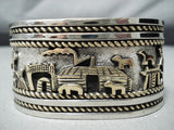 Rob Nelson Navajo Sterling Silver And Gold Storyteller Bracelet Native American-Nativo Arts