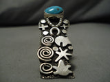 Important One Best Vintage Native American Navajo Turquoise Sterling Silver Ring-Nativo Arts