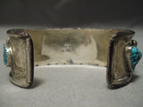 Chunky Dunky Blue Turquoise Vintage Native American Navajo Sterling Silver Bracelet-Nativo Arts
