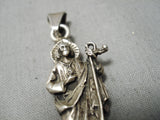 Wonderful Vintage Native American Navajo Sterling Silver Christian Statue Pendant-Nativo Arts