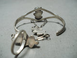 Exquisite Navajo Abalone Sterling Silver Slave Bracelet Native American-Nativo Arts