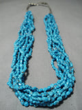 Opulent Vintage Native American Navajo Rare Turquoise Sterling Silver Cone Necklace Old-Nativo Arts