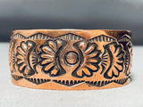 Native American Heavy Navajo Precise Hand Detailed Copper Bracelet Cuff-Nativo Arts