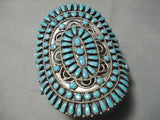 Craziest Vintage Native American Navajo Larry Moses Begay Turquoise Sterling Silver Bracelet-Nativo Arts