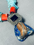 One Of The Most Unique Vintage Native American Navajo Turquoise Sterling Silver Necklace-Nativo Arts