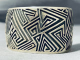 Advanced Work Freddy Douglas Signed Native American Navajo Sterling Silver Bracelet-Nativo Arts