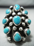 Preston Monongye Vintager Native American Hopi Turquoise Sterling Silver Ring-Nativo Arts