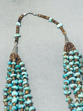 Native American Phenomenal Vintage Santo Domingo 7 Strand Turquoise Heishi Necklace-Nativo Arts