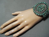 Striking Zuni Native American Royston Turquoise Cluster Sterling Silver Bracelet-Nativo Arts