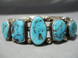 Superior Vintage Native American Navajo Sleeping Beauty Turquoise Sterling Silver Bracelet Old-Nativo Arts