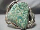 One Of The Best Vintage Native American Navajo Green Turquoise Sterling Silver Bracelet-Nativo Arts