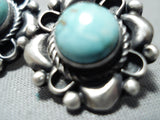 Marvelous Native American Navajo Royston Turquoise Sterling Silver Earrings-Nativo Arts