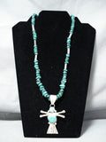 Marvelous Vintage Native American Navajo Royston Old Kingman Turquoise Sterling Silver Necklace-Nativo Arts