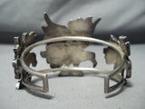 Native American Best Vintage Navajo Turquoise Inlay Eagle Sterling Silver Bracelet-Nativo Arts