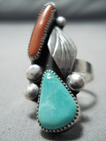 Superior Vintage Turquoise Sterling Silver Ring Native American Old-Nativo Arts