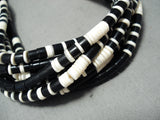 Unique Black & White Santo Domingo Jet & Shell Necklace Native American-Nativo Arts