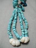 Opulent Vintage Navajo Old Jacla Turquoise Necklace Native American-Nativo Arts