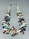 Native American Authentic Vintage Santo Domingo Turquoise Sterling Silver Necklace-Nativo Arts