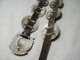 Fabulous Vintage Native American Navajo Turquoise Sterling Silver Concho Belt Old-Nativo Arts