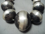 One Of Biggest Ever Native American Navajo Sterling Silver Bead Necklace- Gigantic!!-Nativo Arts